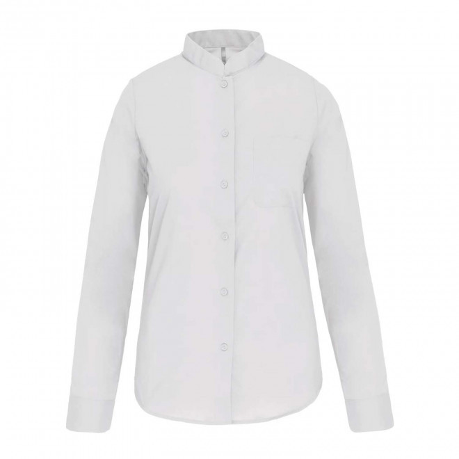 CHEMISE FEMME MAO PERSONNALISABLE 'MAO COLAR' - blanc