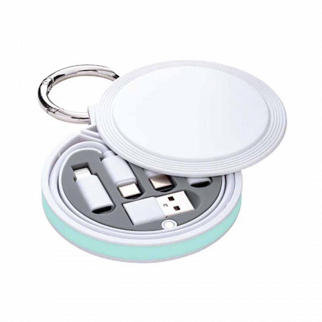 CABLE CHARGE 6 EN 1 PERSONNALISABLE 'RONDINO' - menthe