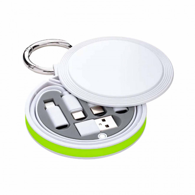 CABLE CHARGE 6 EN 1 PERSONNALISABLE 'RONDINO' - vert clair