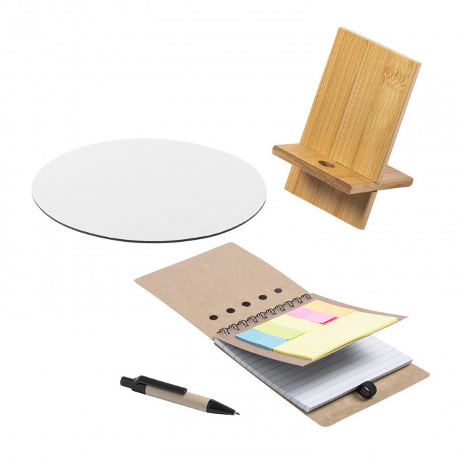 SET ACCESSOIRES DE BUREAU PERSONNALISABLE 'STARTERPACK' - blanc