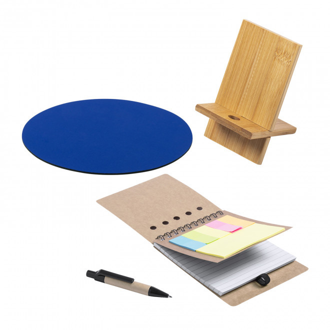 SET ACCESSOIRES DE BUREAU PERSONNALISABLE 'STARTERPACK' - bleu