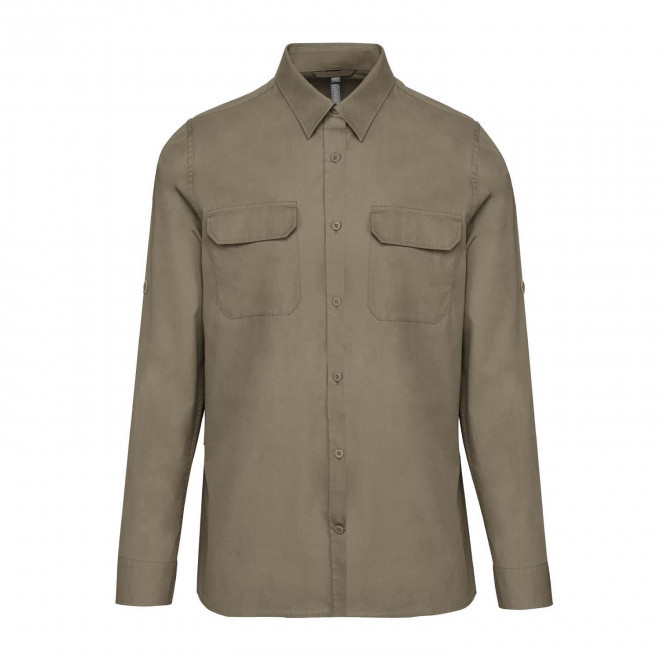 CHEMISE HOMME RETROUSSABLE PERSONNALISABLE 'EXPLORER ROLL' - kaki
