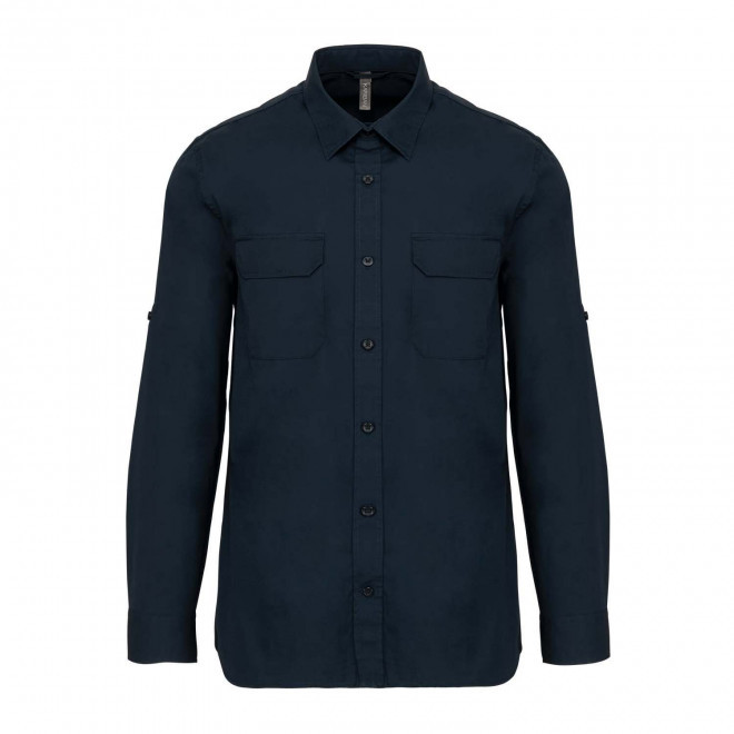 CHEMISE HOMME RETROUSSABLE PERSONNALISABLE 'EXPLORER ROLL' - bleu marine