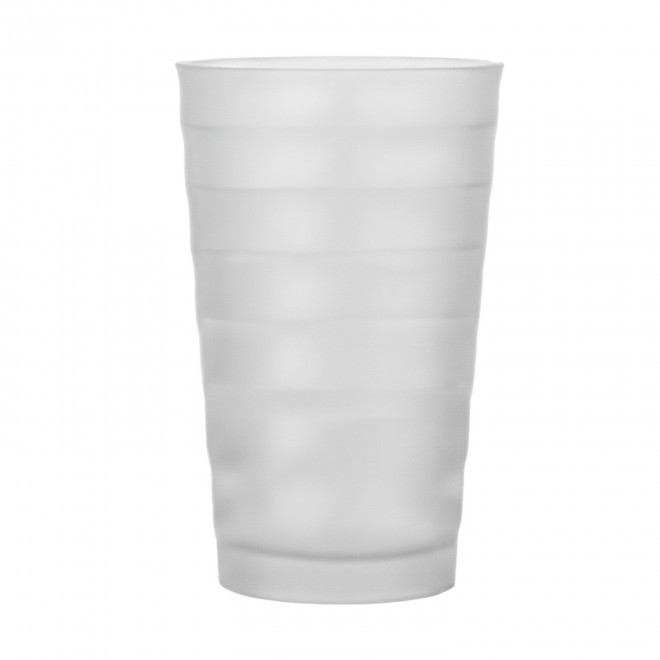 GOBELET 30 CL QUADRI PERSONNALISABLE 'CUP FACETTES' - transparent givré