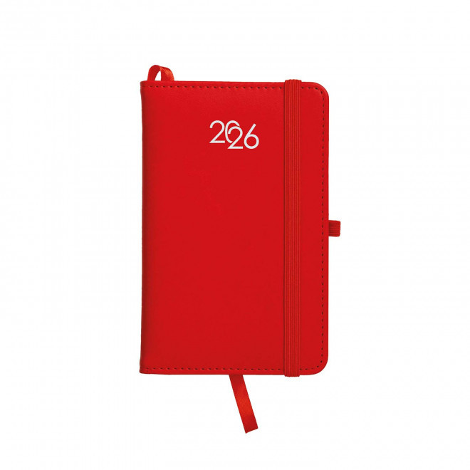AGENDA SEMAINIER PERSONNALISABLE PU THERMOCOLLE 'LUGGI' - rouge