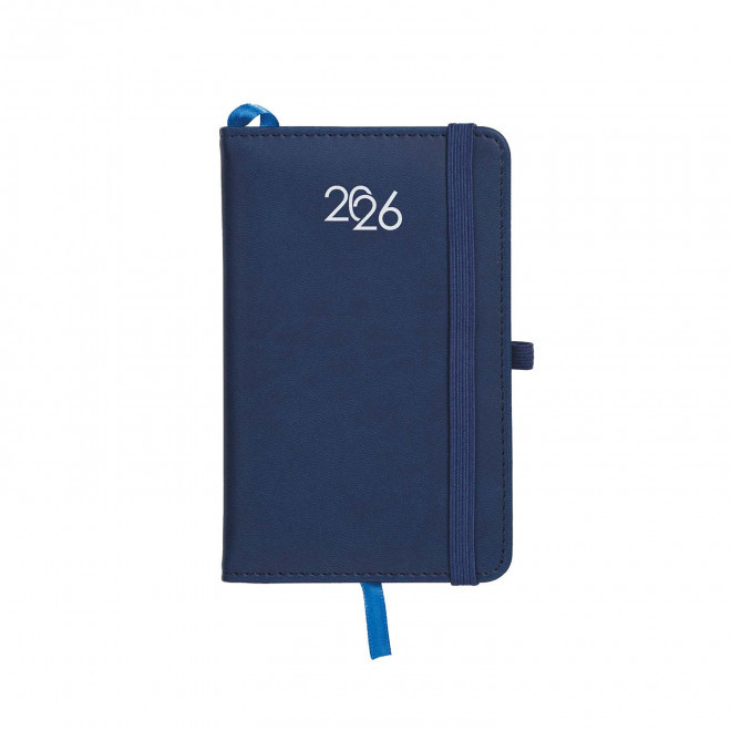 AGENDA SEMAINIER PERSONNALISABLE PU THERMOCOLLE 'LUGGI' - bleu marine