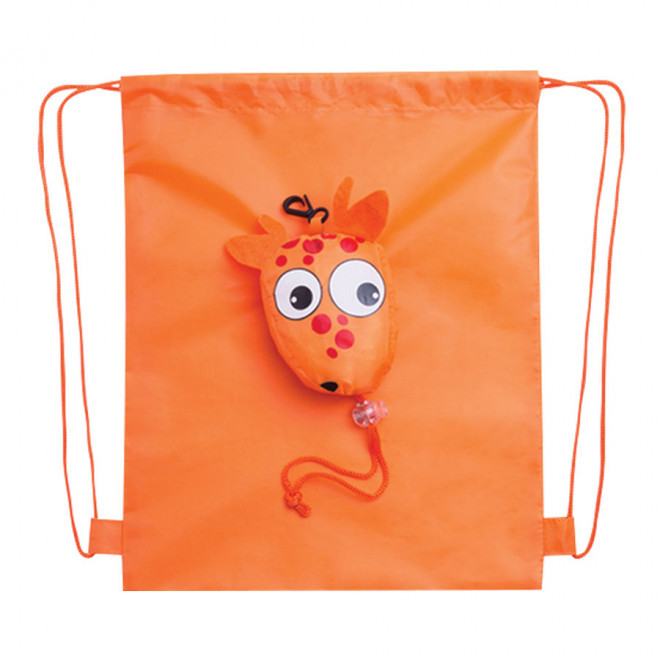 SAC A CORDELETTES ENFANT BOULE PERSONNALISABLE 'ADELENT' - orange