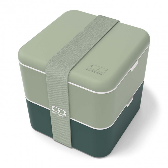 LUNCH BOX PERSONNALISABLE MB SQUARE MONBENTO® 'BLOUC' - vert foncé