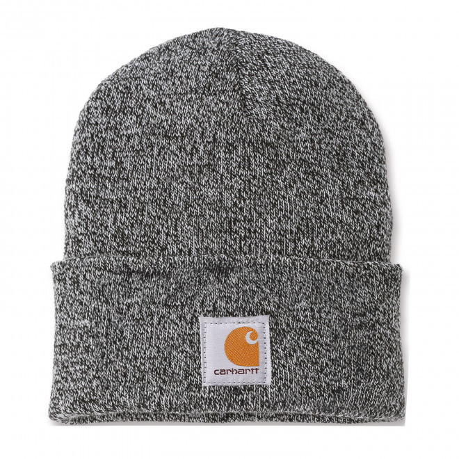 BONNET TRICOTE CARHARTT PERSONNALISABLE 'WATCH HAT' - noir/blanc