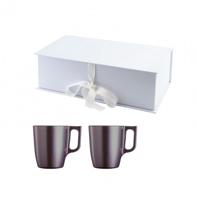COFFRET 2 MUGS PERSONNALISABLE EN VERRE MIF 250ML 'FLASHY' - violet