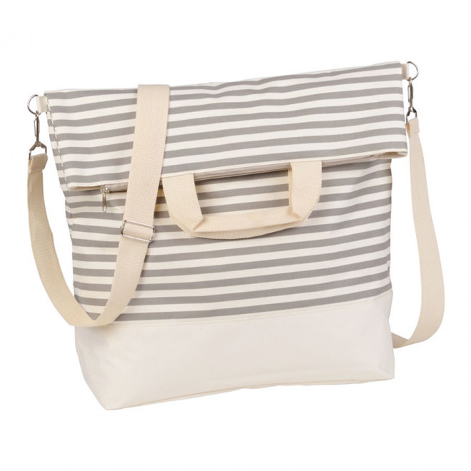 SAC DE PLAGE PERSONNALISABLE MOTIF MARINIÈRE 'MARINA' - gris