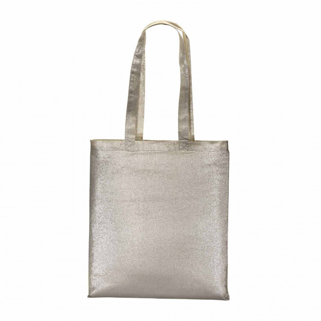 SAC SHOPPING BRILLANT PERSONNALISABLE 'SHINYTA' - argenté