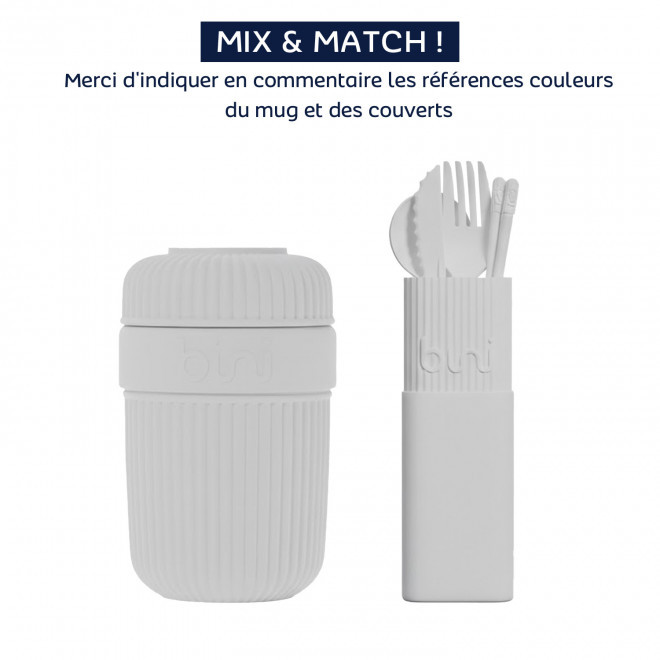 COFFRET PERSONNALISABLE MUG ET COUVERTS 'BINI' - Mix and Match
