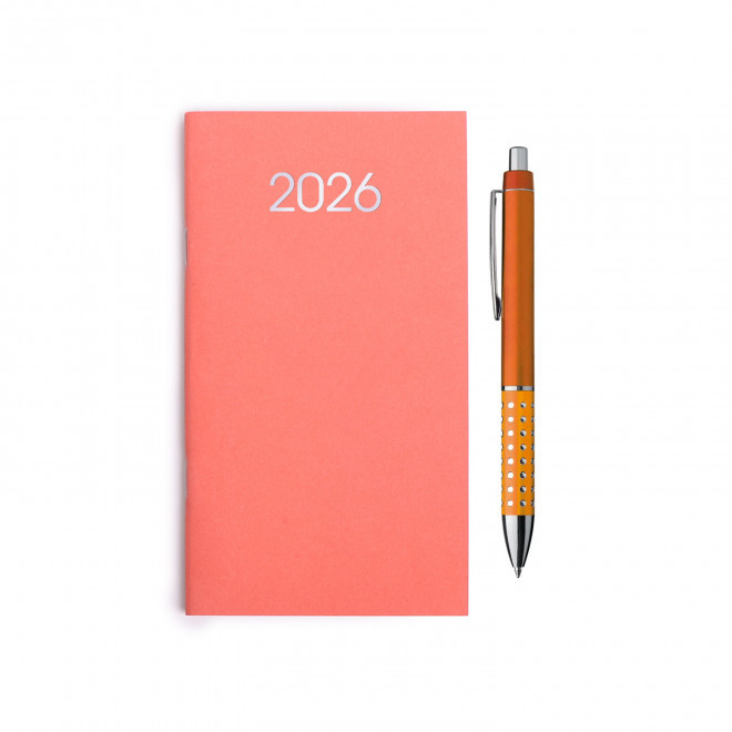 SET PUBLICITAIRE AGENDA POCHE ET STYLO 'OFFIXE PLUS' - orange