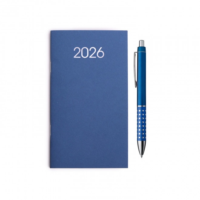 SET PUBLICITAIRE AGENDA POCHE ET STYLO 'OFFIXE PLUS' - bleu