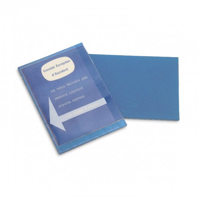 PORTE CONSTAT AMIABLE PERSONNALISE 'DRIVE SAFE' - bleu ciel