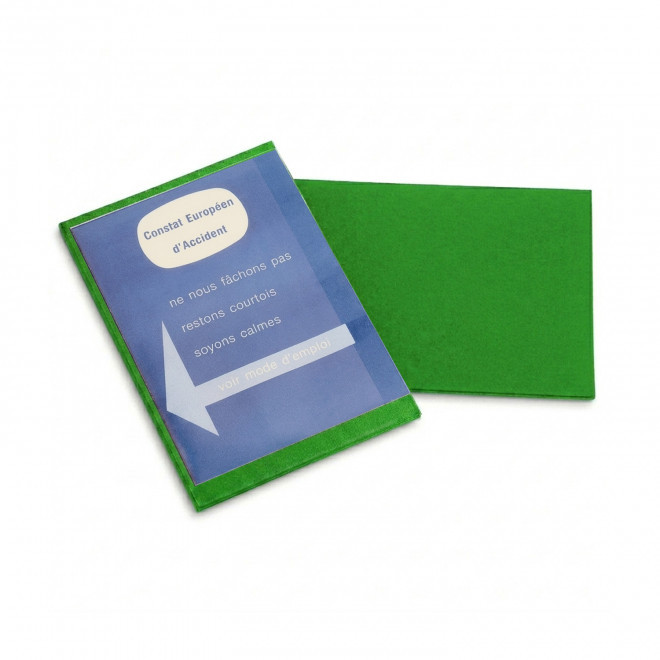 PORTE CONSTAT AMIABLE PERSONNALISE 'DRIVE SAFE' - vert