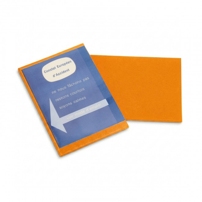 PORTE CONSTAT AMIABLE PERSONNALISE 'DRIVE SAFE' - orange