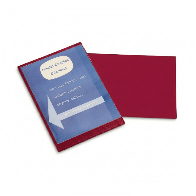 PORTE CONSTAT AMIABLE PERSONNALISE 'DRIVE SAFE' - bordeaux