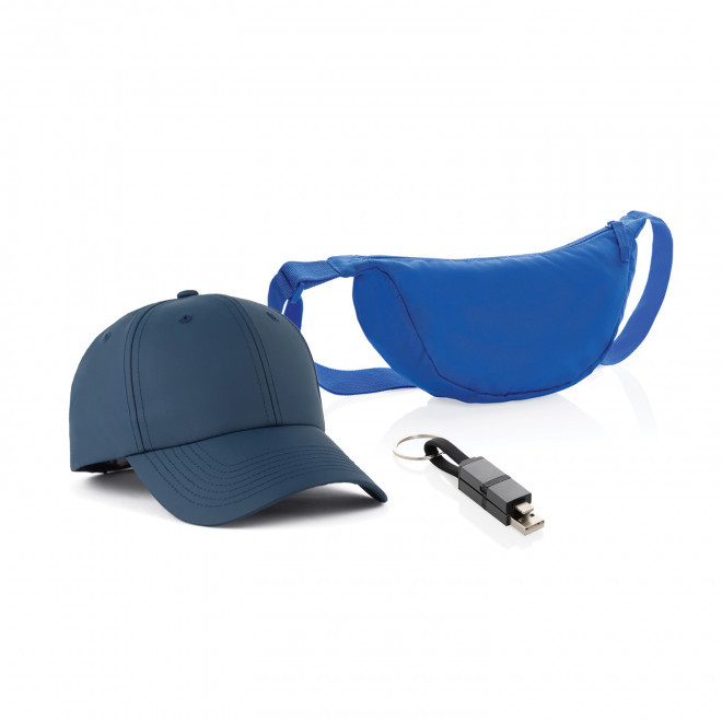 PACK PERSONNALISE CASQUETTE CABLE ET BANANE 'HIPSY' - bleu royal