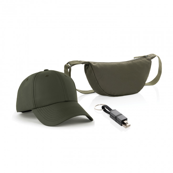 PACK PERSONNALISE CASQUETTE CABLE ET BANANE 'HIPSY' - kaki