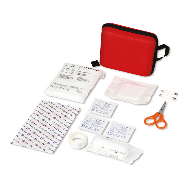 TROUSSE PERSONNALISÉE DE PREMIERS SECOURS 'ASSURO' - rouge