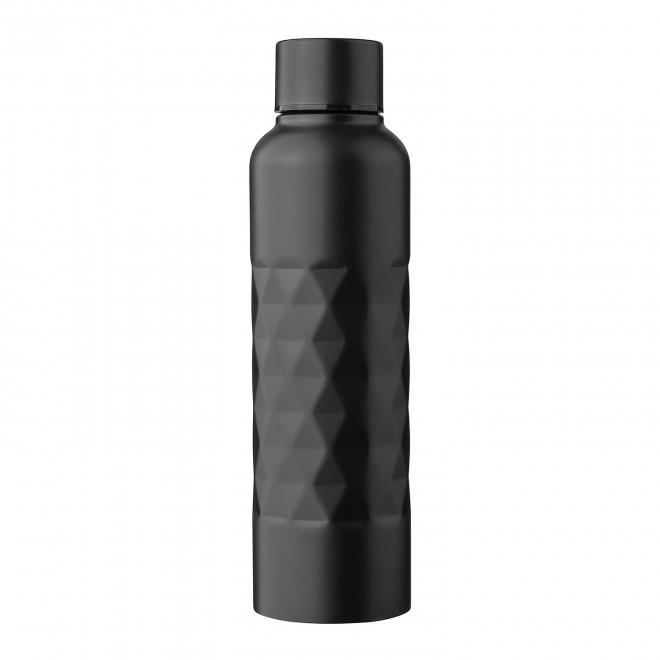 BOUTEILLE EN ACIER RECYCLE 800ML PERSONNALISABLE 'LINTA' - noir