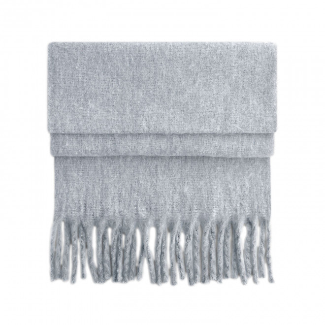ECHARPE OVERSIZE PERSONNALISABLE 'FLUFFY SCARFO' - gris clair