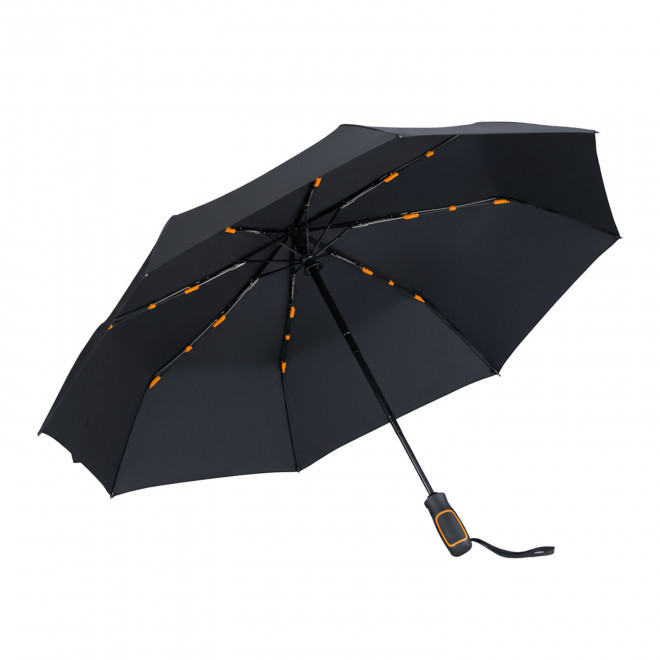 PARAPLUIE PLIABLE TEMPETE AUTO PERSONNALISABLE 'NAMIC' - noir/orange