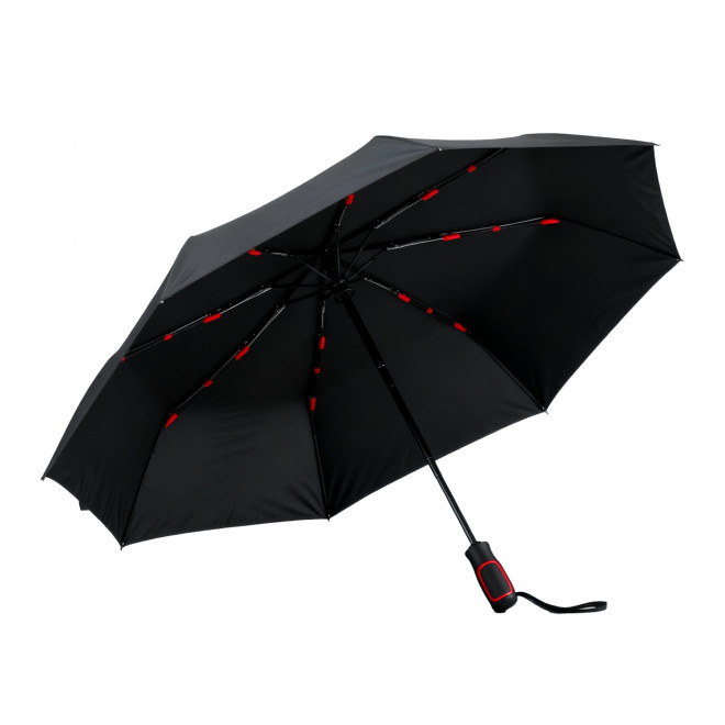 PARAPLUIE PLIABLE TEMPETE AUTO PERSONNALISABLE 'NAMIC' - noir/rouge