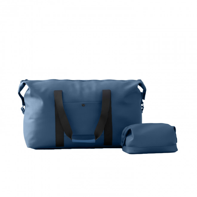 PACK PERSONNALISE SAC DE VOYAGE ET TROUSSE DE TOILETTE 'GOZI' - bleu