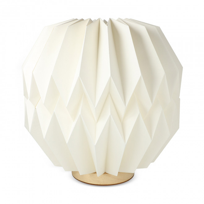 LAMPE PERSONNALISABLE LED EN PAPIER PLIABLE 'AURA ROND' - beige