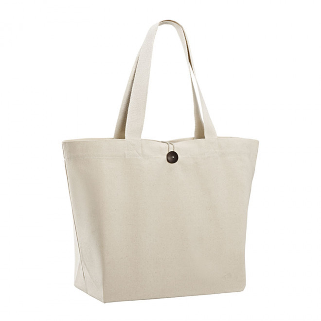 SAC SHOPPING/DE PLAGE EN COTON PERSONNALISABLE 'NILZA' - naturel
