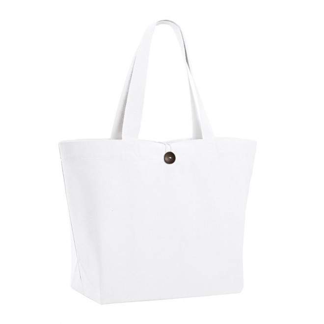 SAC SHOPPING/DE PLAGE EN COTON PERSONNALISABLE 'NILZA' - blanc