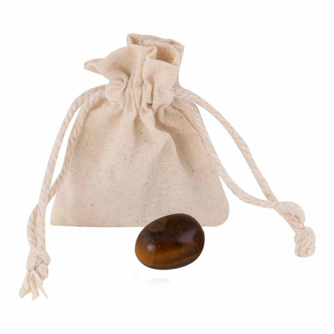 PIERRE NATURELLE PERSONNALISABLE AVEC POCHON 'ZENU' - marron