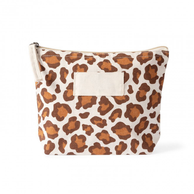 TROUSSE PERSONNALISABLE EN COTON LEOPARD 'SALESSE' - marron
