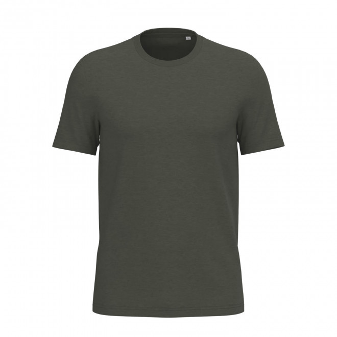 TEE-SHIRT MIXTE PERSONNALISABLE 155G 'LIGNAGE COULEUR' - kaki chiné