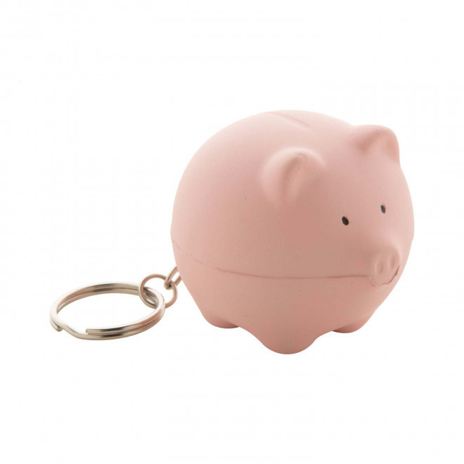PORTE CLES ANTISTRESS PERSONNALISABLE 'STREZOU PIGGY' - rose