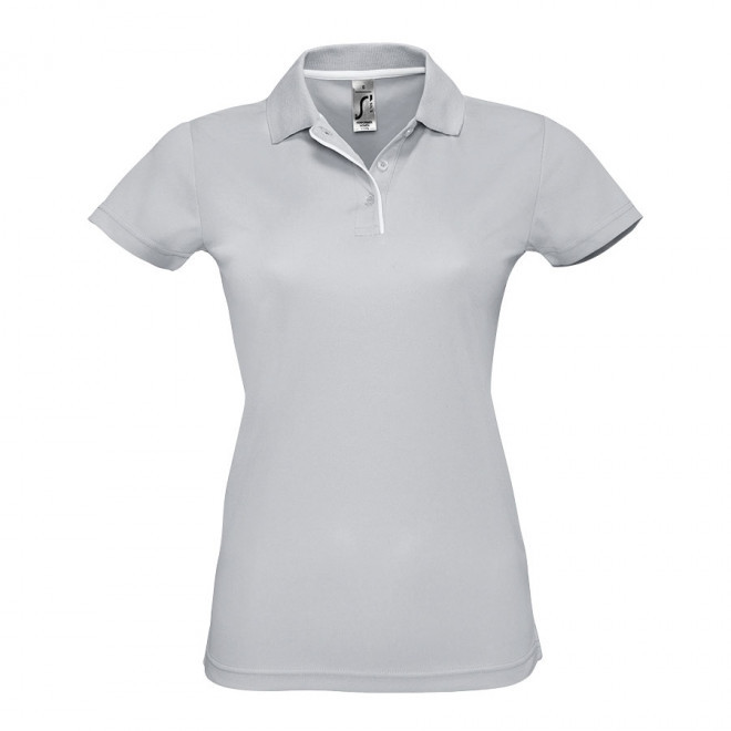 POLO PUBLICITAIRE RESPIRANT FEMME 'PERFORMER' 180 GR/M² - gris pur