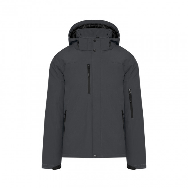 SOFTSHELL HOMME PERSONNALISABLE 'KARISOFT CAPUCHE' - gris foncé