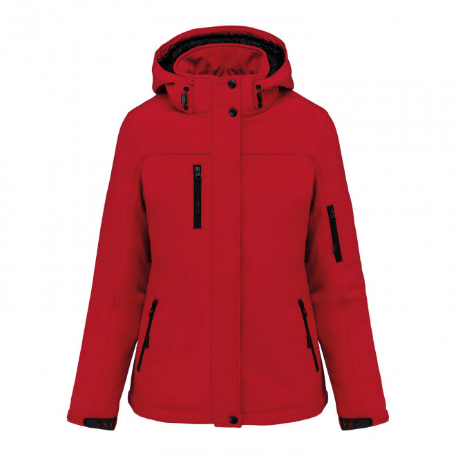 SOFTSHELL FEMME PERSONNALISABLE 'KARISOFT CAPUCHE' - rouge