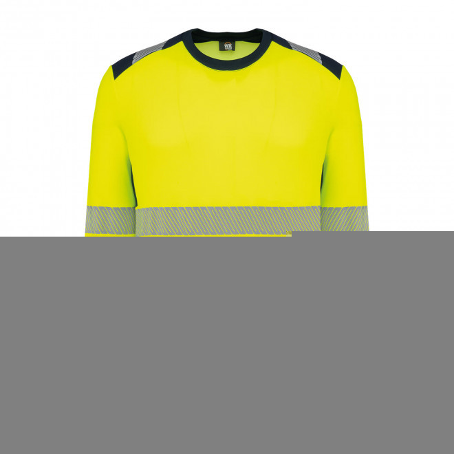 TEE-SHIRT MANCHES LONGUES SECURITE PERSONNALISABLE 'SECA' - jaune/marine