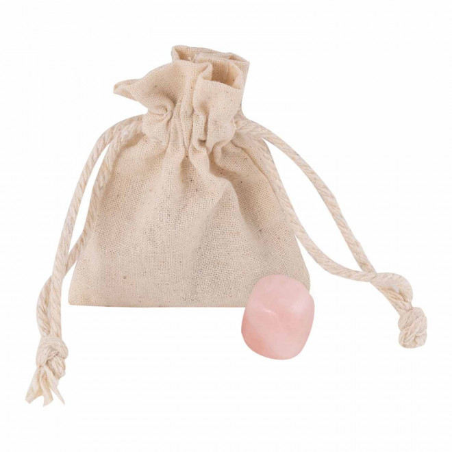 PIERRE NATURELLE PERSONNALISABLE AVEC POCHON 'ZENU' - rose