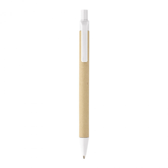 STYLO PERSONNALISABLE EN CARTON 'AMOSIS' - blanc