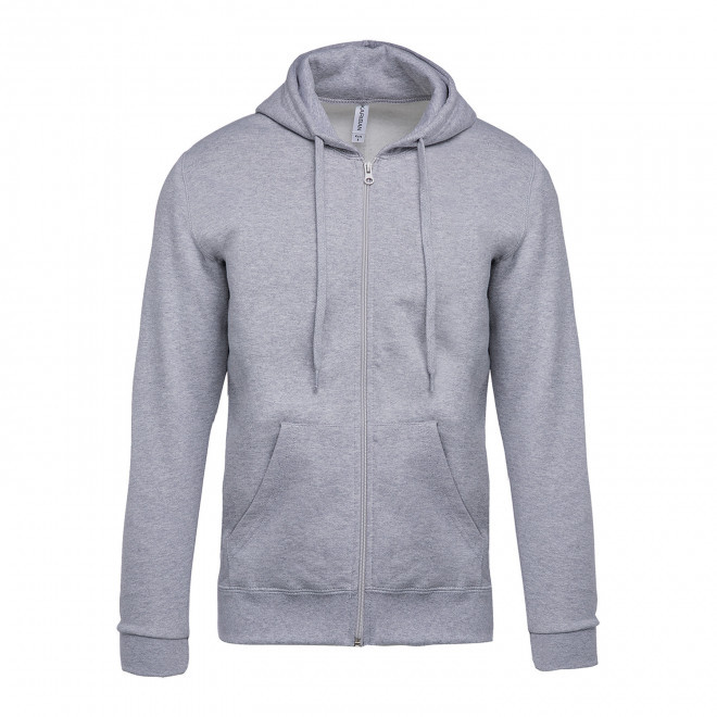 SWEAT-SHIRTPERSONNALISABLE ZIPPE MIXTE 'KARIHOOD ZIPPE' - gris foncé