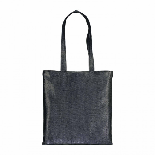 SAC SHOPPING BRILLANT PERSONNALISABLE 'SHINITA COULEUR' - noir