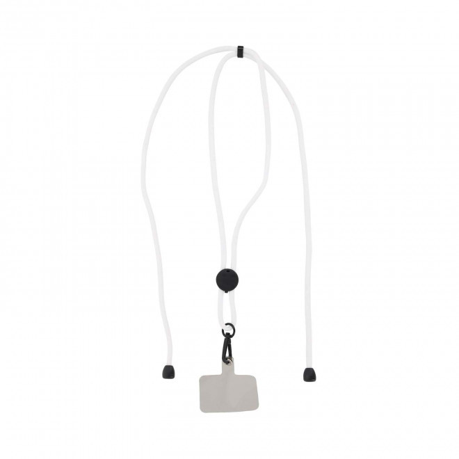 CORDON TOUR DE COU TELEPHONE PERSONNALISABLE 'NIROUX' - blanc