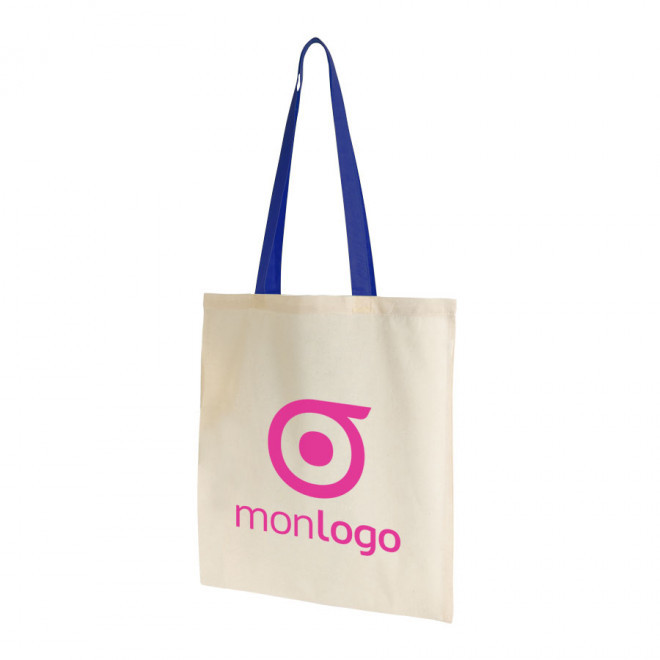 EXPRESS 72H - SAC SHOPPING COTON ANSES LONGUES 130 GR/M²  'AURIANA' - bleu royal