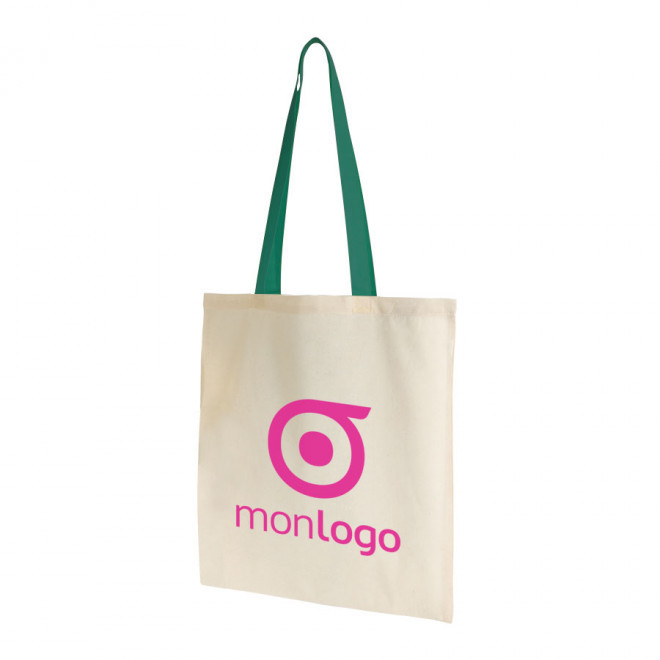 EXPRESS 72H - SAC SHOPPING COTON ANSES LONGUES 130 GR/M²  'AURIANA' - vert foncé