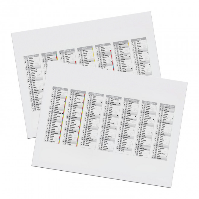 CALENDRIER REMBORDE PERSONNALISABLE 'CREDI' 55x39cm - A4